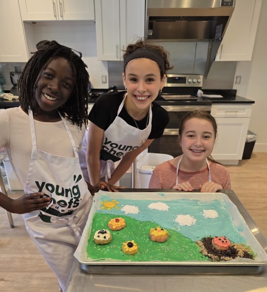 Homeschool cooking class students learning hands-on culinary skills at Young Chefs Academy in Maitland Florida