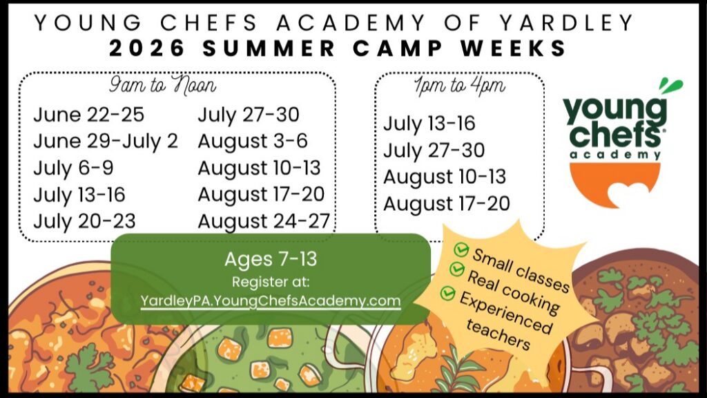 Kids learning cooking techniques at Young Chefs Academy Yardley summer camp Children decorating cupcakes during kids cooking classes in Yardley PA